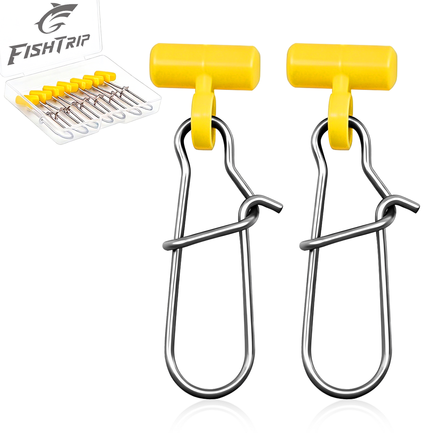 FishTrip 25/50/100pcs Sinker Slides for Fishing Rigs Duo Lock Snaps for Fishing Line Saltwater Connector Accessories