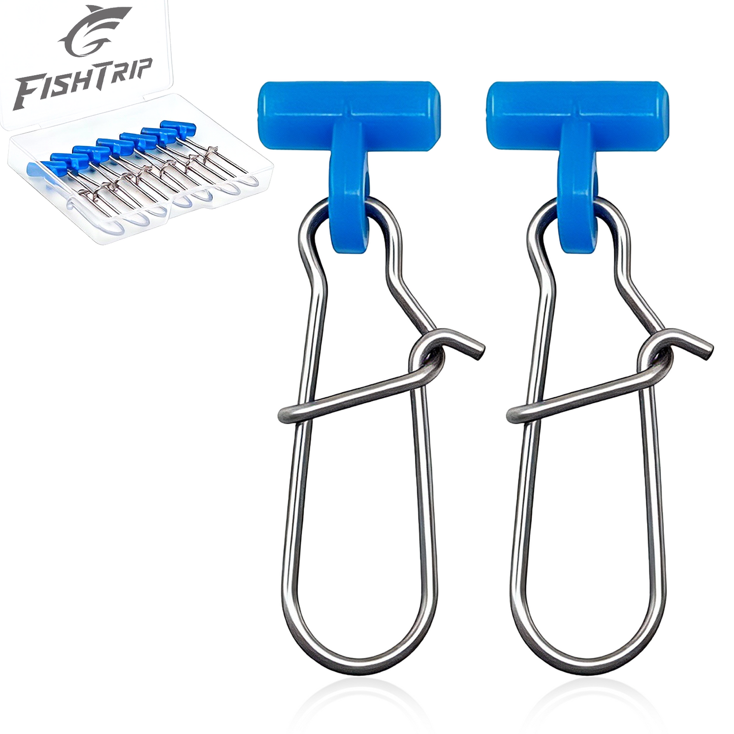 FishTrip 25/50/100pcs Sinker Slides for Fishing Rigs Duo Lock Snaps for Fishing Line Saltwater Connector Accessories