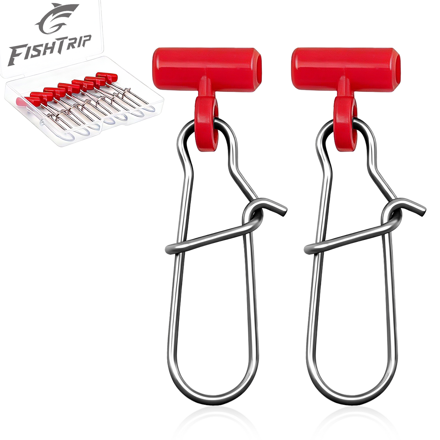FishTrip 25/50/100pcs Sinker Slides for Fishing Rigs Duo Lock Snaps for Fishing Line Saltwater Connector Accessories