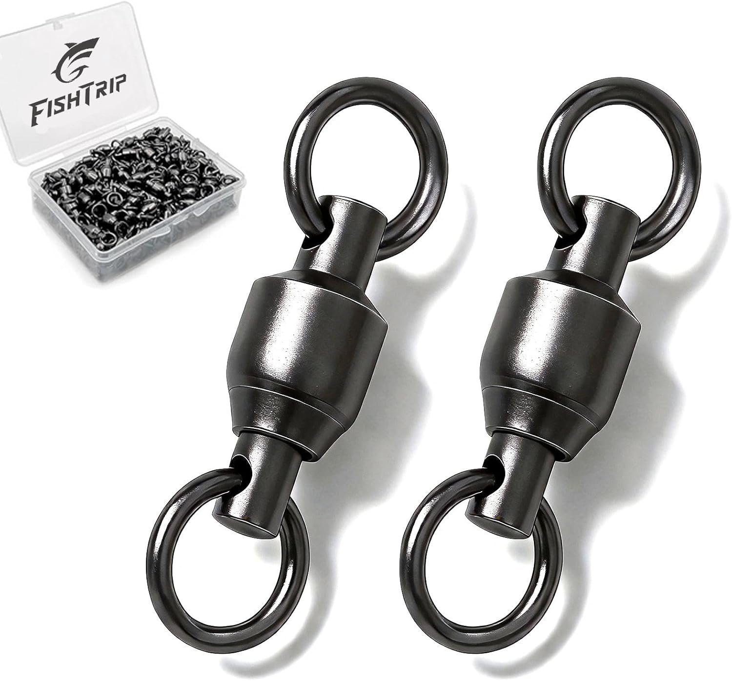 30/50 Pack Ball Bearing Fishing Swivels High Strength Fishing Tackle Solid Welded Rings Barrel Swivels Fishing Connectors Size 0#-10#