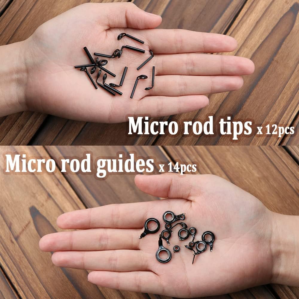 FishTrip Micro Fishing Rod Guides, Ceramic Ring Repair Kit for Rods