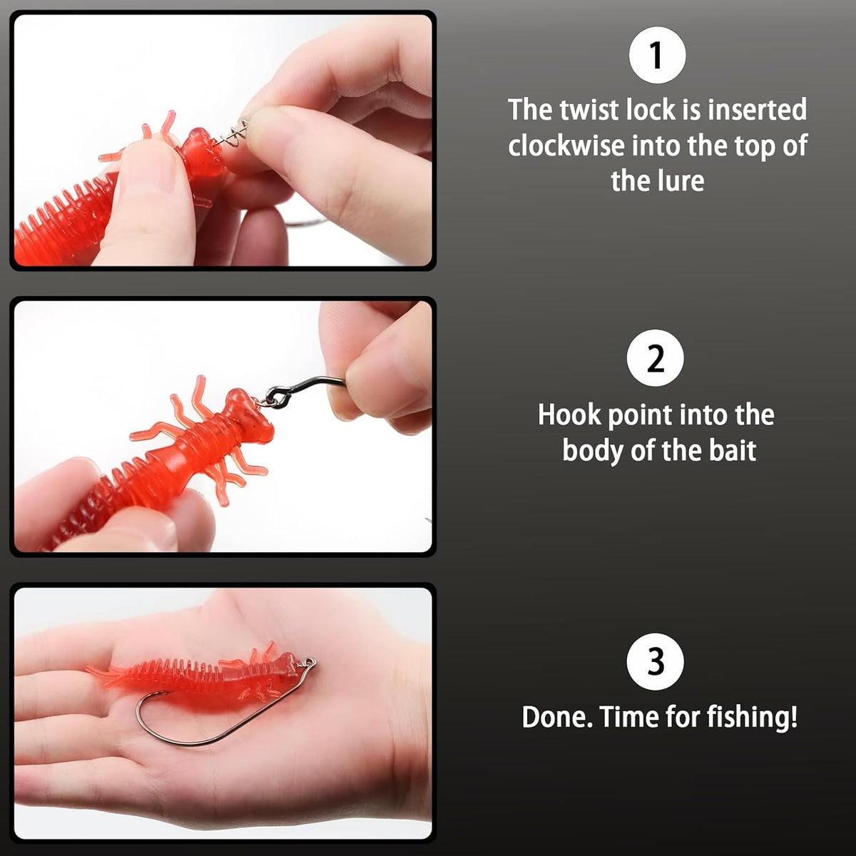 FishTrip Swimbait Hook, 25/50Pcs Twist-Lock Worm Keeper Hooks