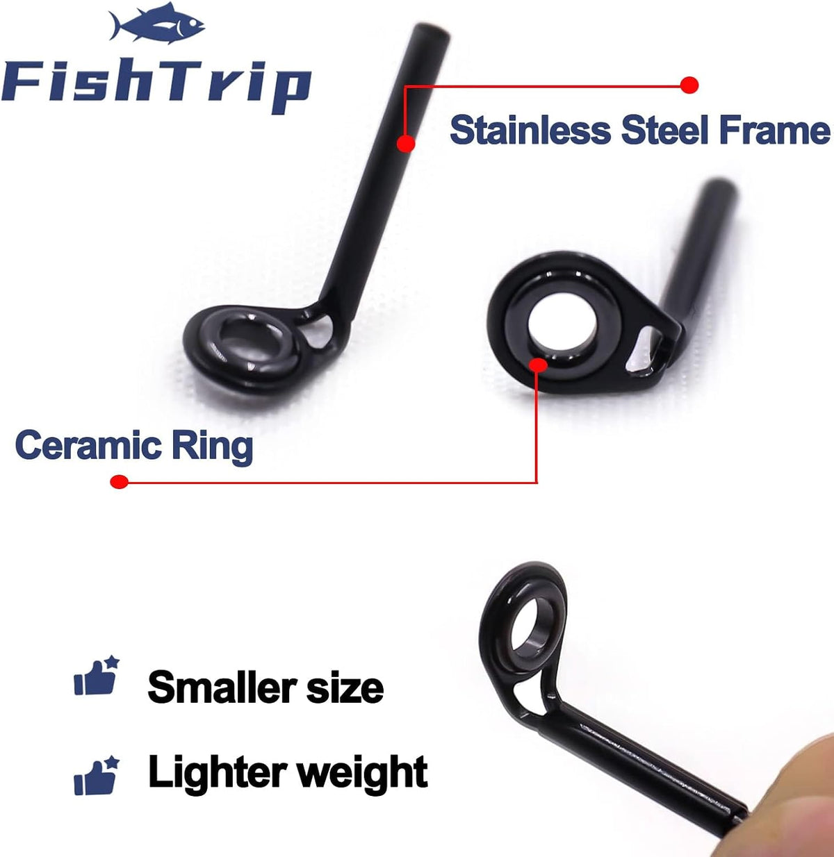 FishTrip 30pcs Micro Rod Tips Repair Kit for Baitcasting Rods