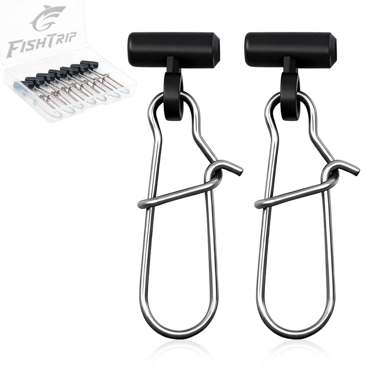 FishTrip 25/50/100pcs Sinker Slides for Fishing Rigs Duo Lock Snaps for Fishing Line Saltwater Connector Accessories