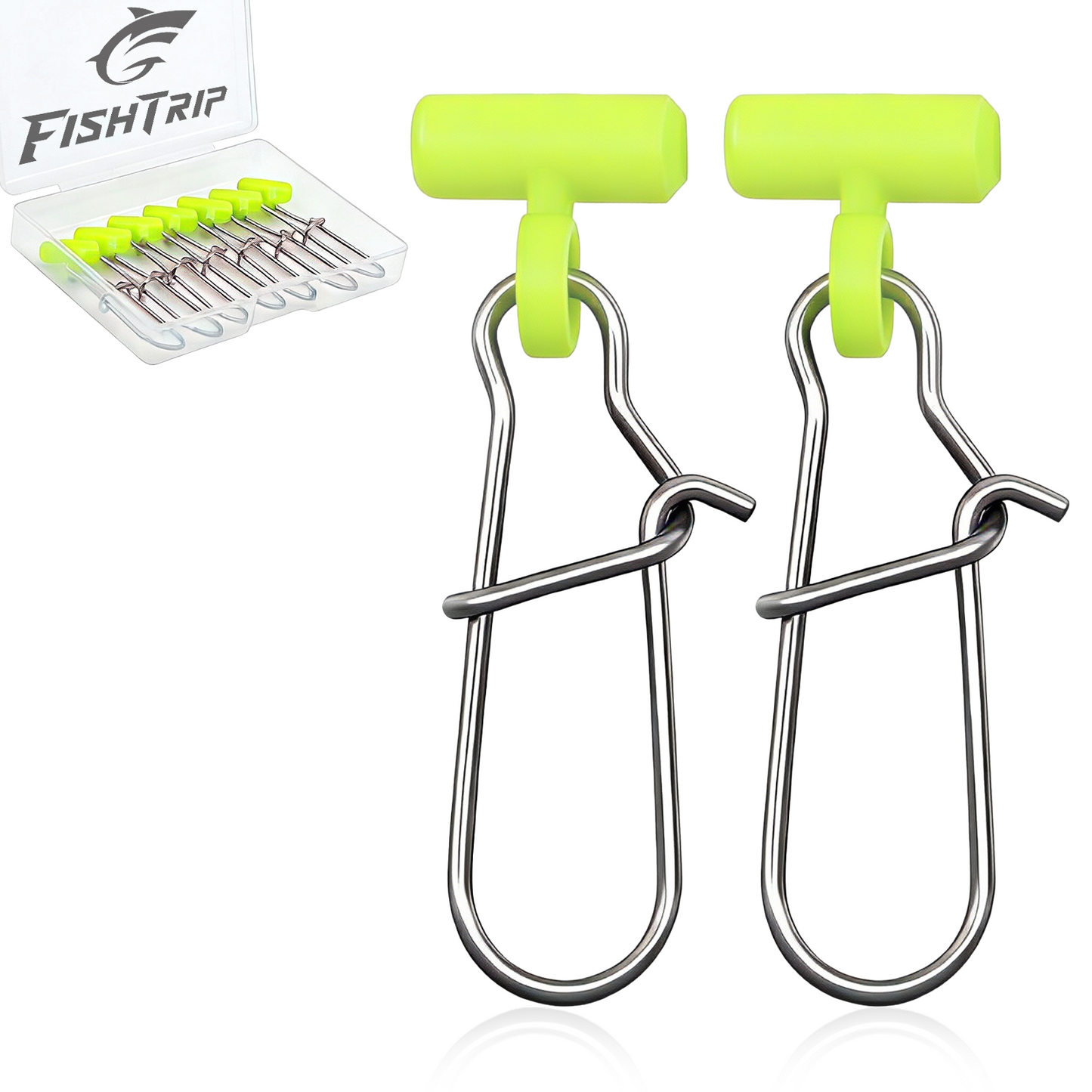 FishTrip 25/50/100pcs Sinker Slides for Fishing Rigs Duo Lock Snaps for Fishing Line Saltwater Connector Accessories