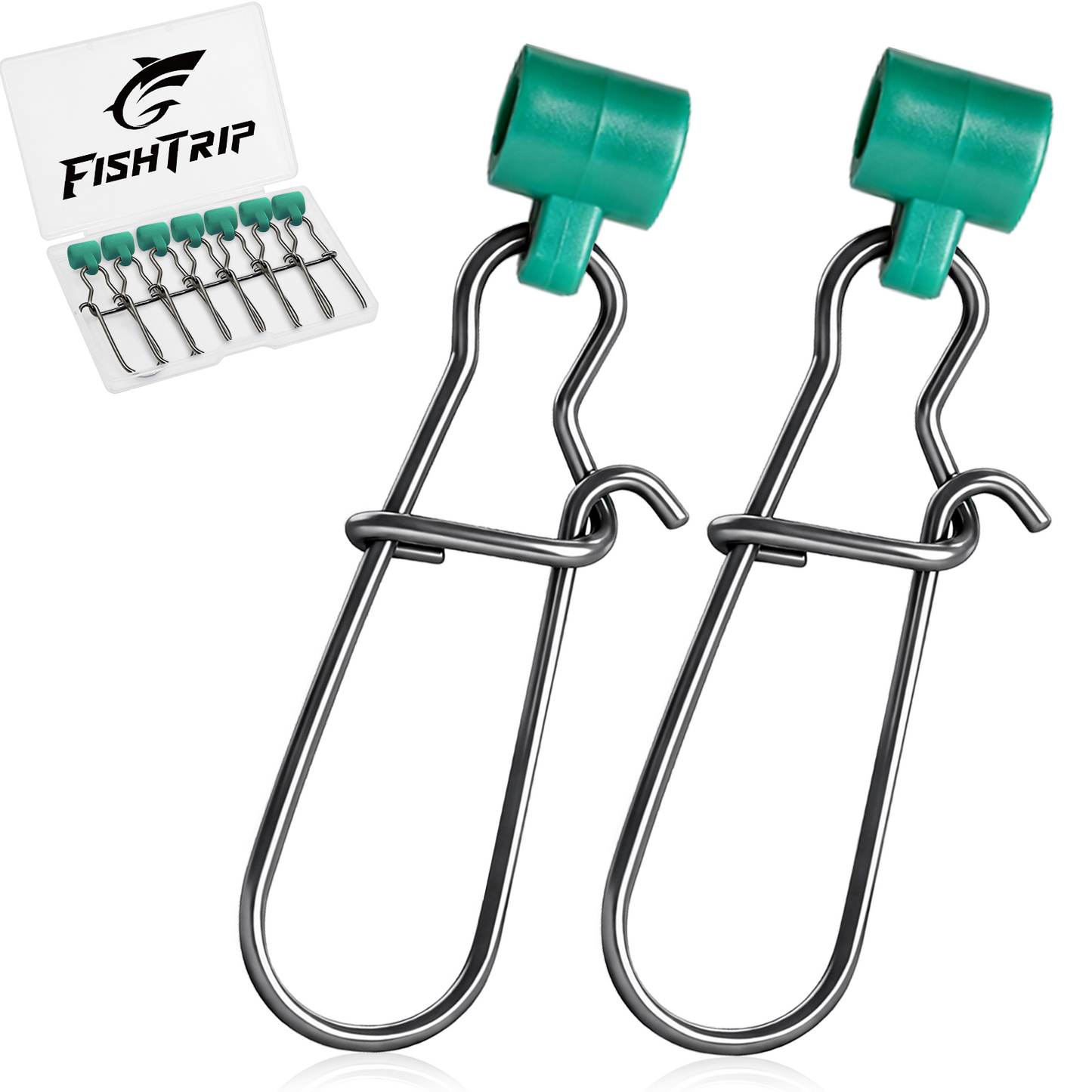 FishTrip 25/50/100pcs Sinker Slides for Fishing Rigs Duo Lock Snaps for Fishing Line Saltwater Connector Accessories