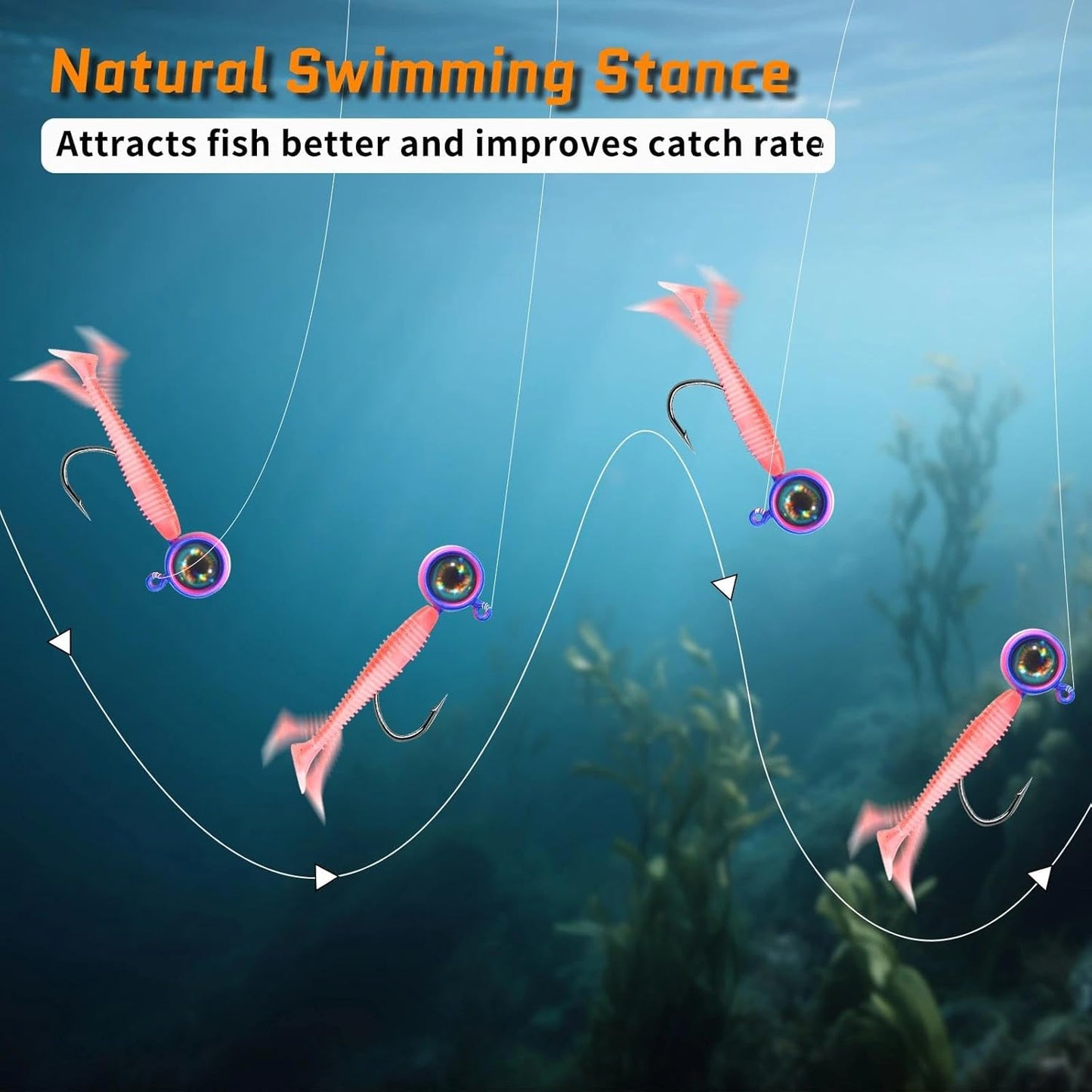 FishTrip 25/40packs Crappie Jig Heads Fishing Jig Heads Hooks with 3D Eyes Swimbait Jig Head for Crappie Bass
