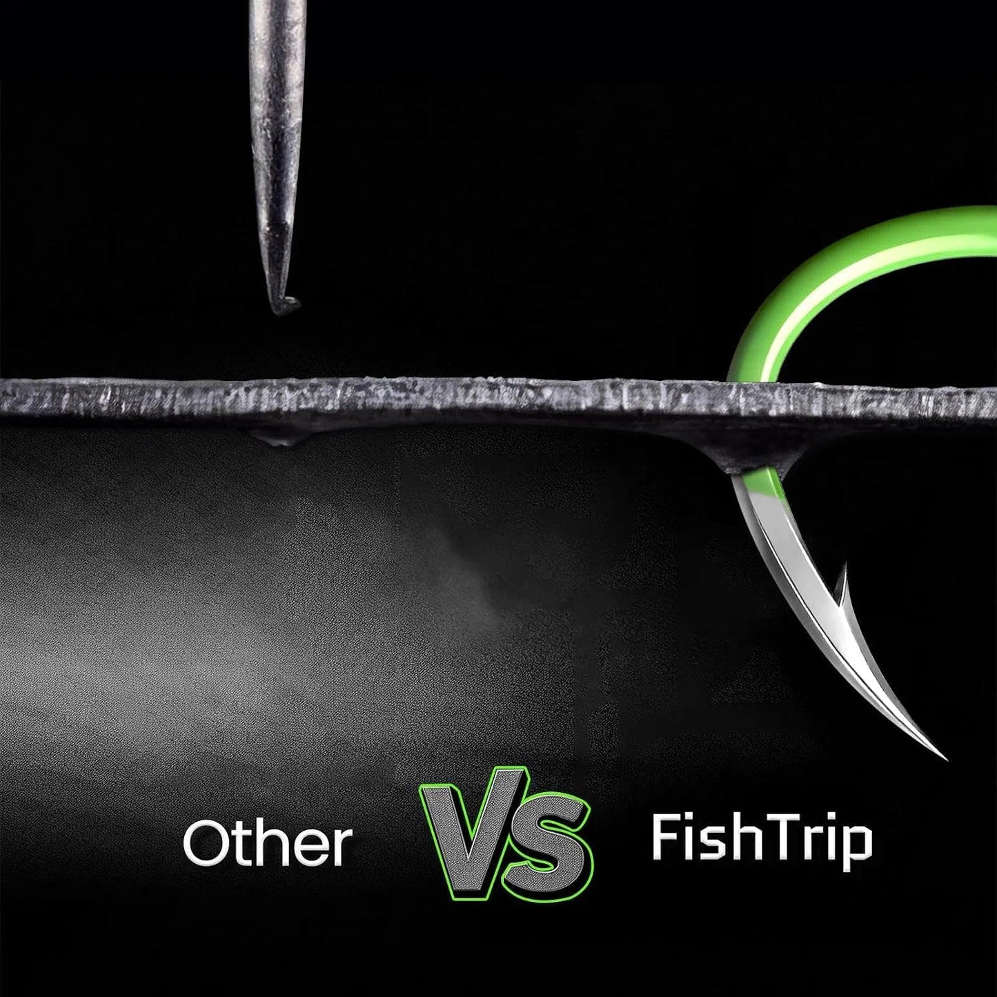 FishTrip 50Pcs Octopus Fishing Hook Circle Hooks for Saltwater Fishing Offset Beak High Carbon Steel Live Bait Fish Hook Fluorescent Green
