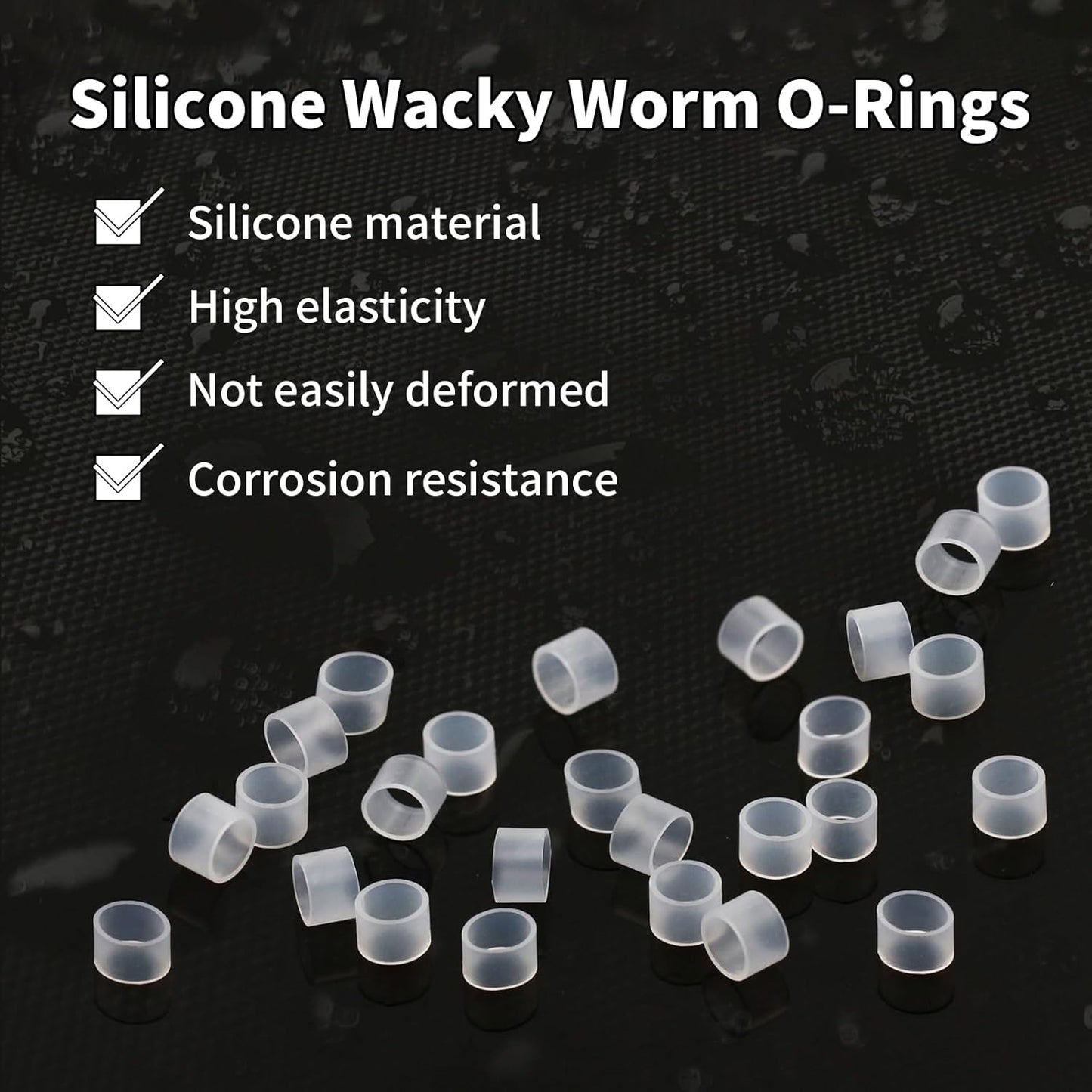 FishTrip 200/210pcs Wacky Worm O-Rings for Wacky Rigging Senkos Soft Plastic Worms Stickbaits for Bass Fishing Wacky Rig