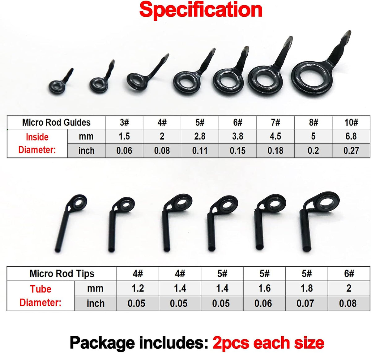 FishTrip Micro Fishing Rod Guides, Ceramic Ring Repair Kit for Rods