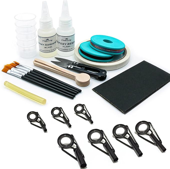 FishTrip Rod Tip Repair Kit Stainless Steel Ceramic Guides Replacement