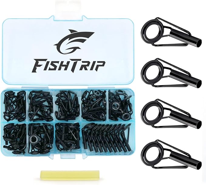 FishTrip Rod Tip Repair Kit Stainless Steel Ceramic Guides Replacement