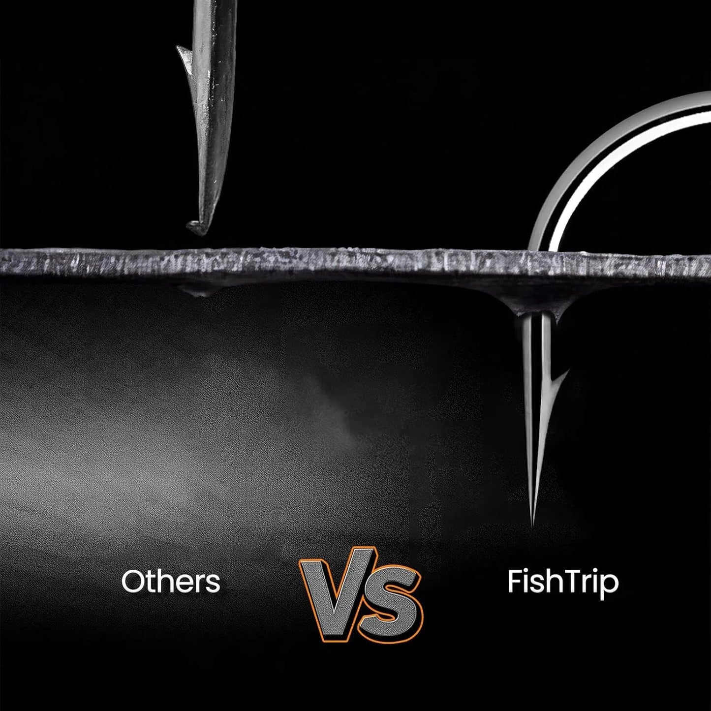FishTrip 30 Pack Baitholder Worm Hooks 3X Long Shank Bait Holder Fish Hook Double Barbed for Bass 