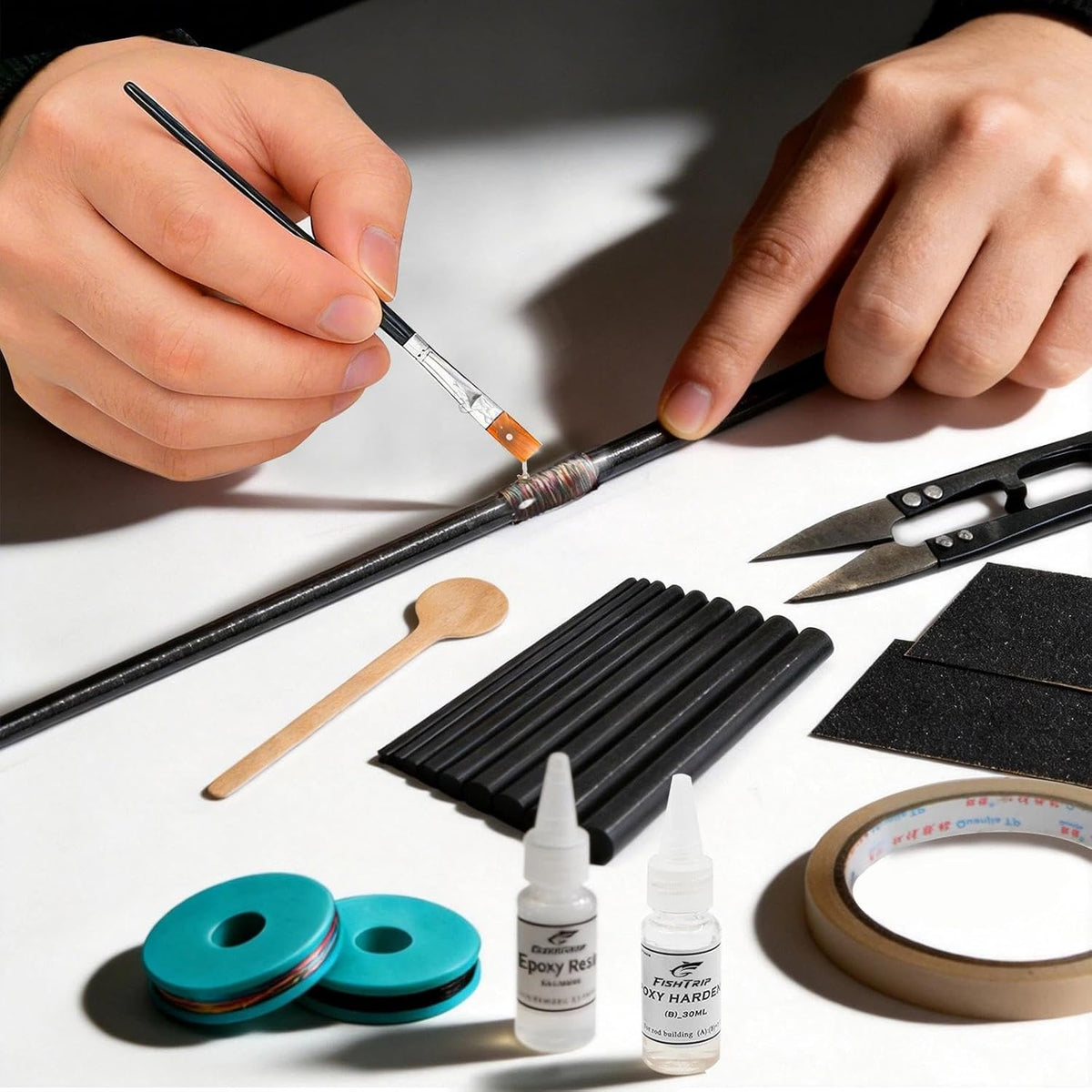 FishTrip 35Pcs Fishing Rod Tip Repair Kit Complete for Rod Repair