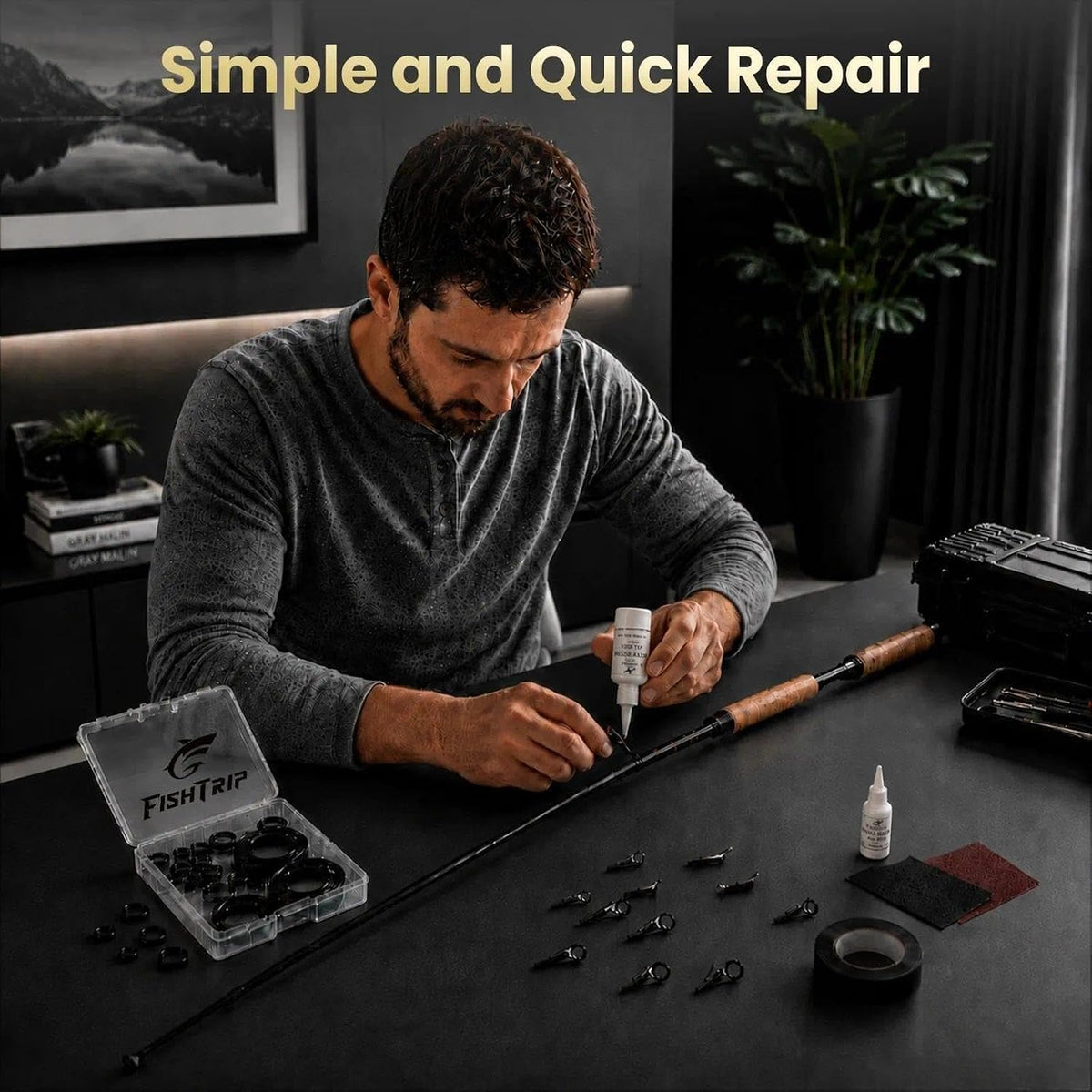 FishTrip Fishing Rod Repair Kit Ceramic Guide Rings for Rod Eyelets