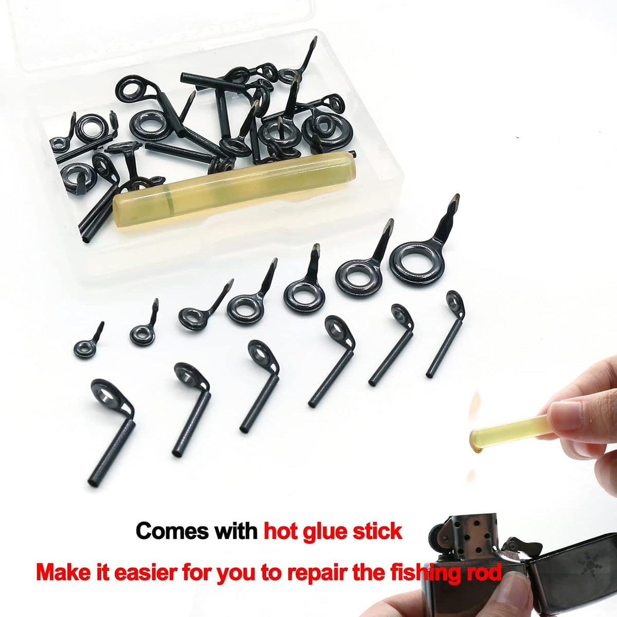 FishTrip Micro Fishing Rod Guides, Ceramic Ring Repair Kit for Rods