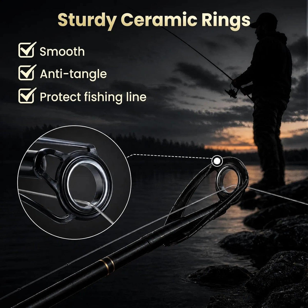 FishTrip Fishing Rod Repair Kit Ceramic Guide Rings for Rod Eyelets