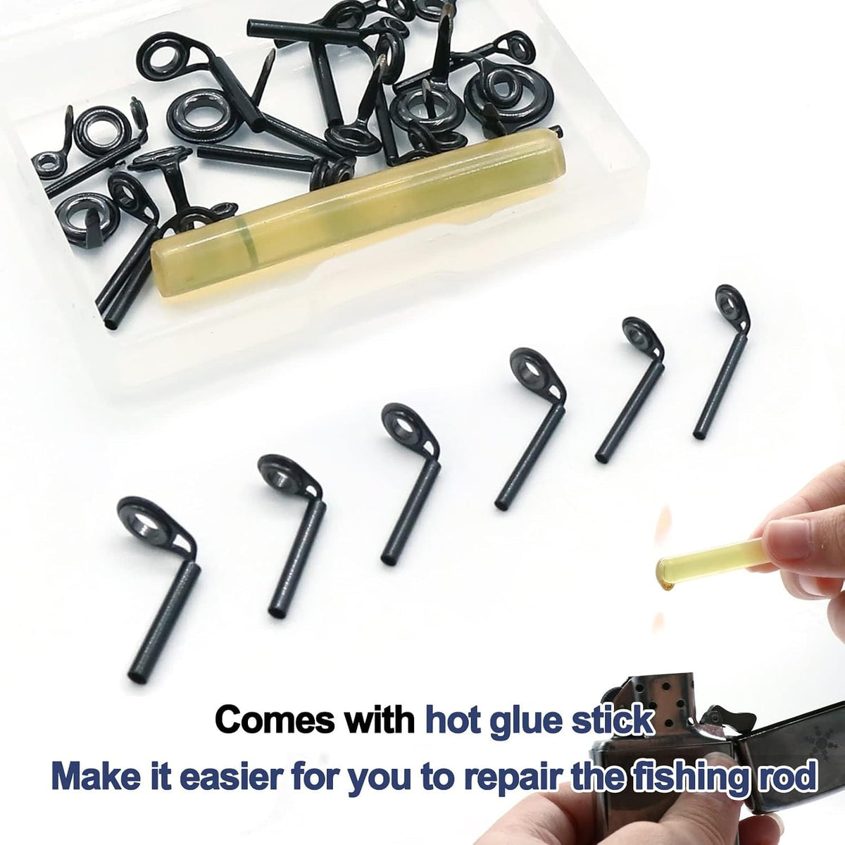 FishTrip 30pcs Micro Rod Tips Repair Kit for Baitcasting Rods