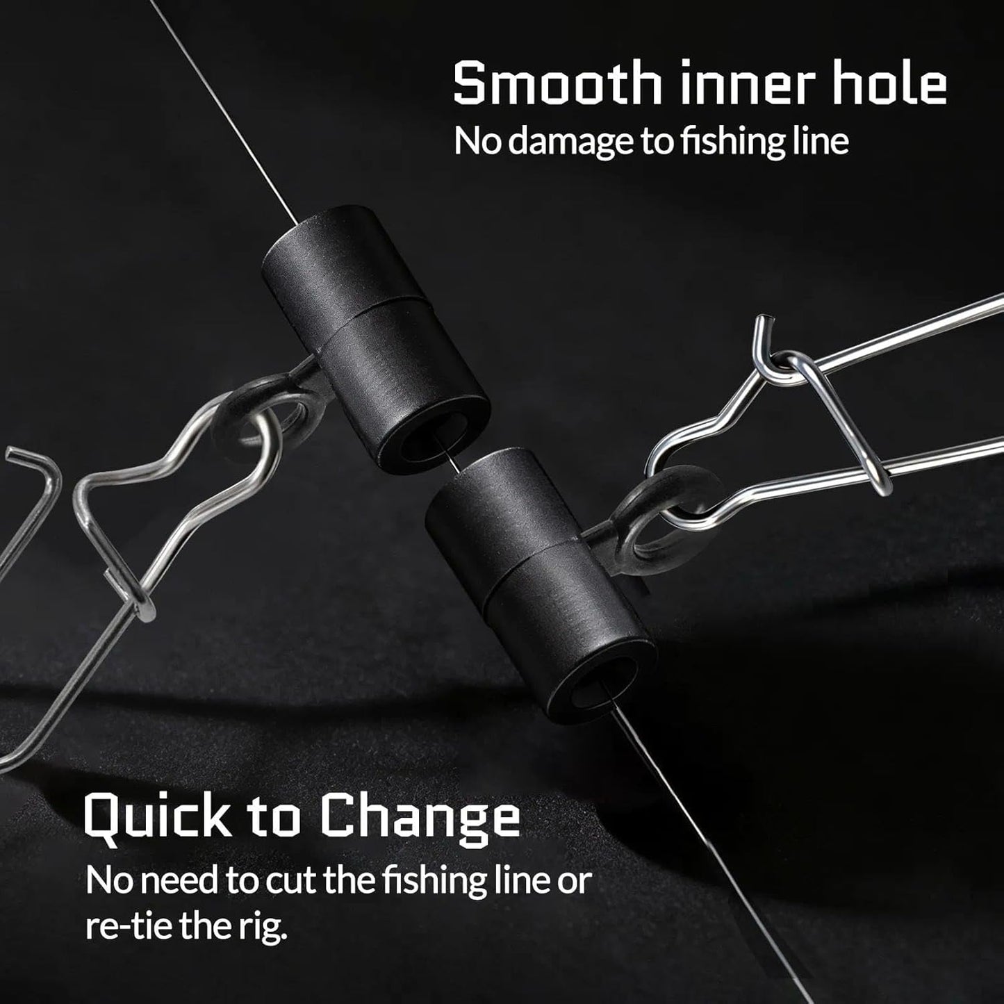 FishTrip 25/50/100pcs Sinker Slides for Fishing Rigs Duo Lock Snaps for Fishing Line Saltwater Connector Accessories