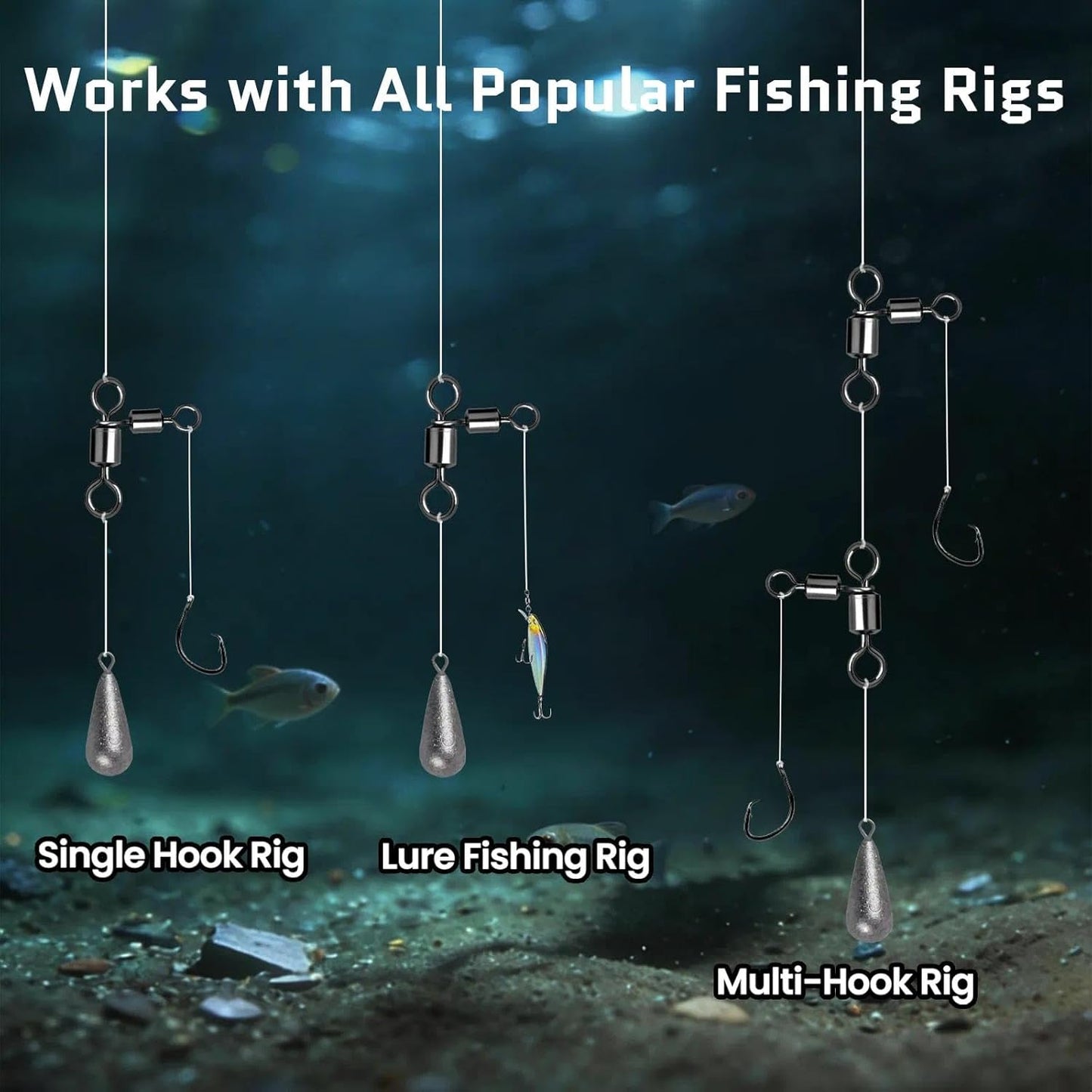 25/50PCS 3 Way Fishing Swivels Tackle Heavy Duty Three Way Barrel Swivels for Bottom & Dropper Rigs Corrosion Resistant 3-Way T-Turn Swivel