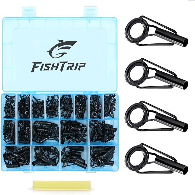 FishTrip Rod Tip Repair Kit Stainless Steel Ceramic Guides Replacement