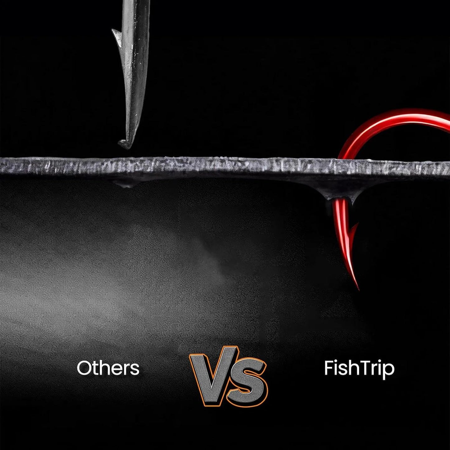 FishTrip 100pcs Red Baitholder Fishing Hooks Double Barbed Long Shank Offset Bait Holder Fish Hook for Fishing Rigs