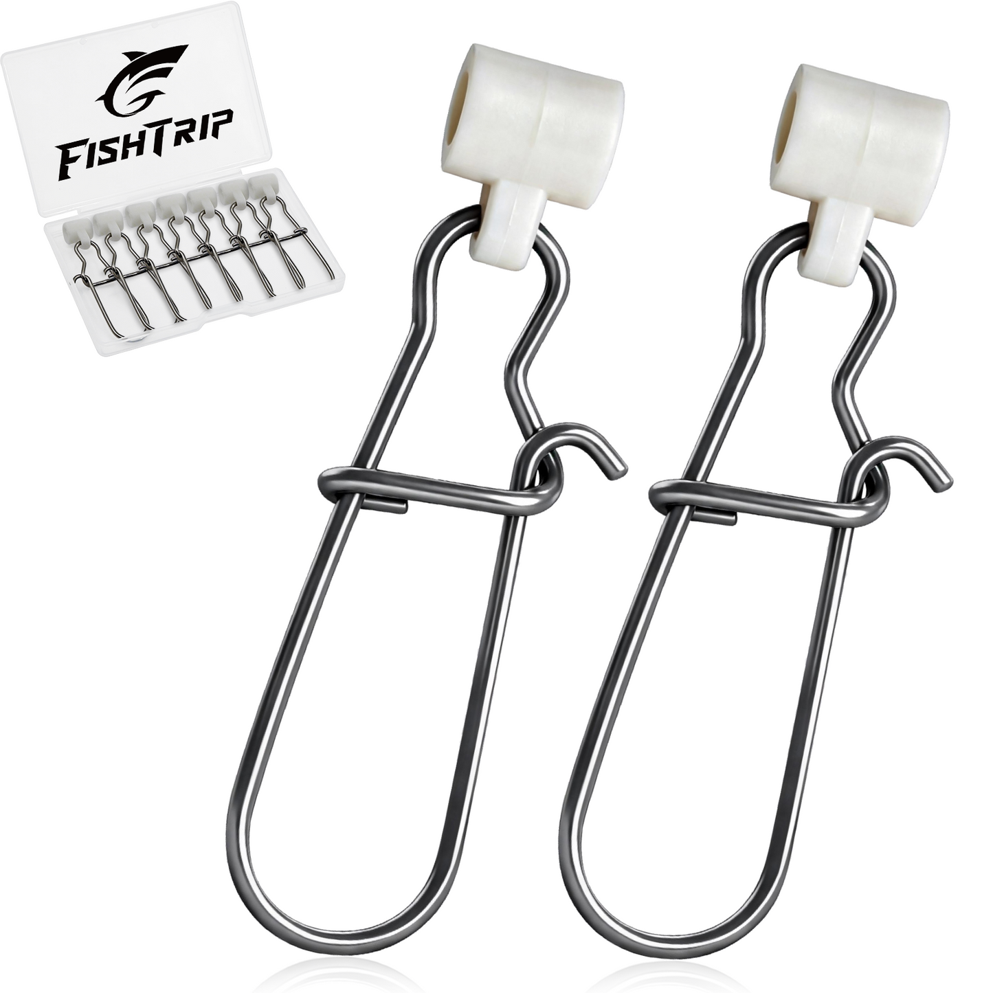 FishTrip 25/50/100pcs Sinker Slides for Fishing Rigs Duo Lock Snaps for Fishing Line Saltwater Connector Accessories