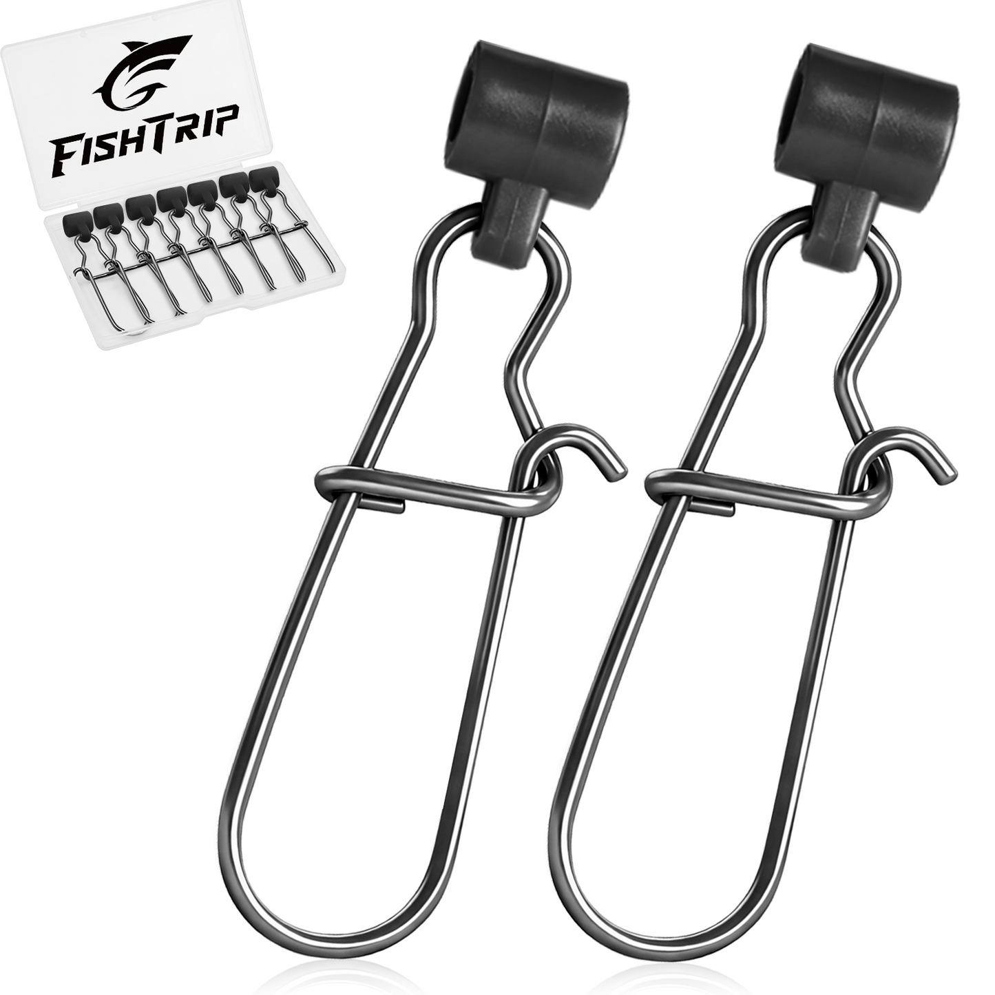 FishTrip 25/50/100pcs Sinker Slides for Fishing Rigs Duo Lock Snaps for Fishing Line Saltwater Connector Accessories