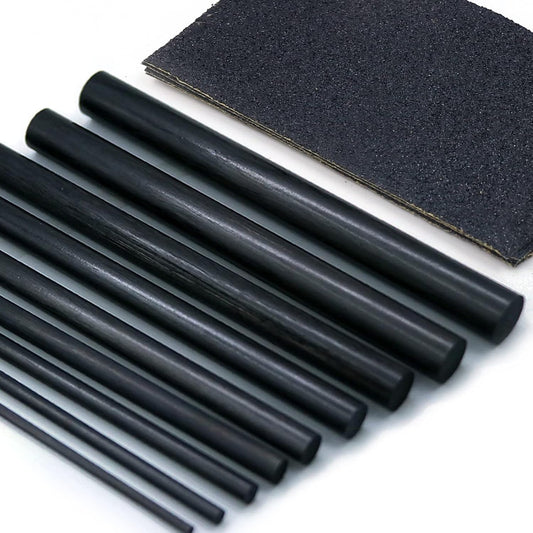 FishTrip 10Pcs Fishing Rod Repair Kit, Carbon Fiber Blanks for Rod Building