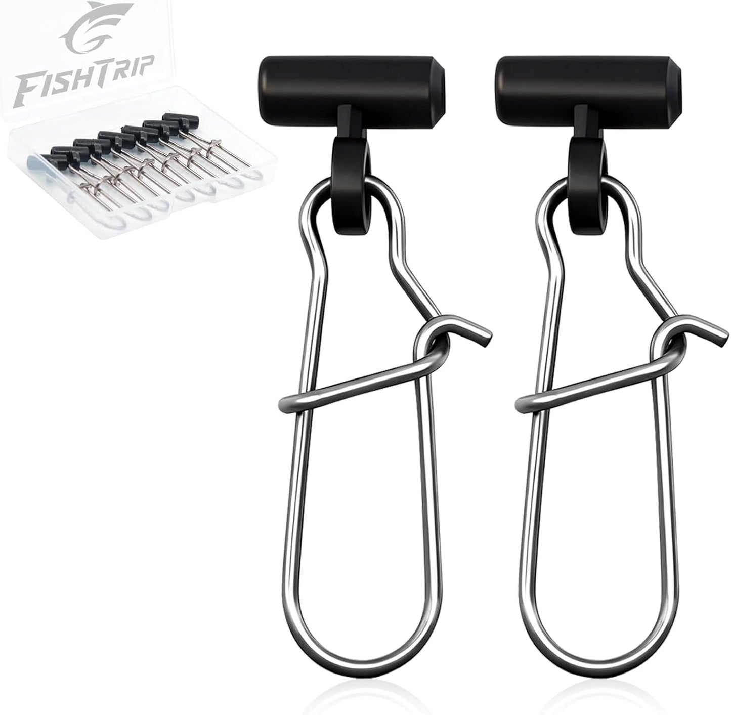 FishTrip 25/50/100pcs Sinker Slides for Fishing Rigs Duo Lock Snaps for Fishing Line Saltwater Connector Accessories