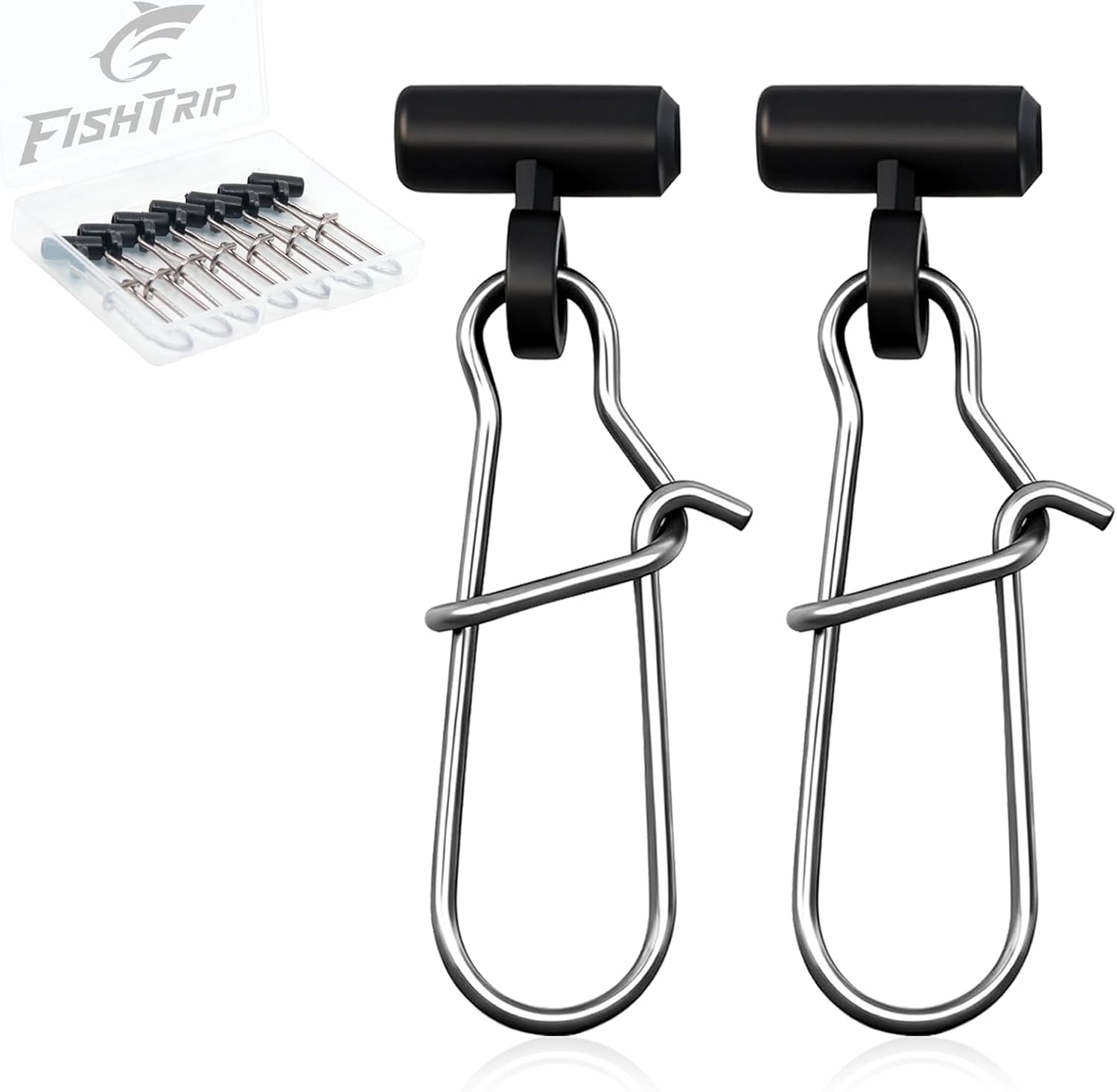 FishTrip 25/50/100pcs Sinker Slides for Fishing Rigs Duo Lock Snaps for Fishing Line Saltwater Connector Accessories