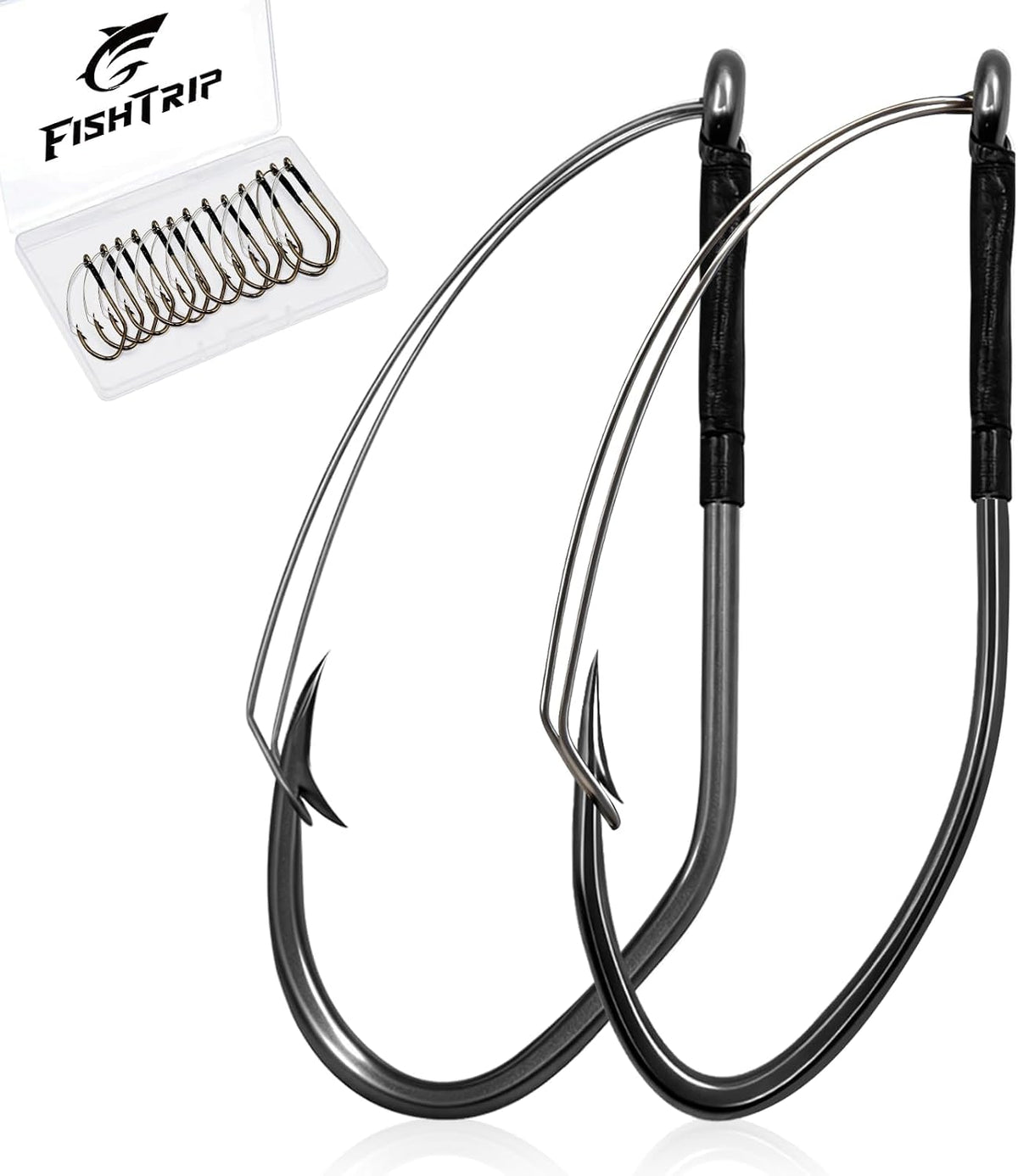 FishTrip 30Pcs Weedless Wacky Rig Hooks for Neko Wacky Rig Worm Lure