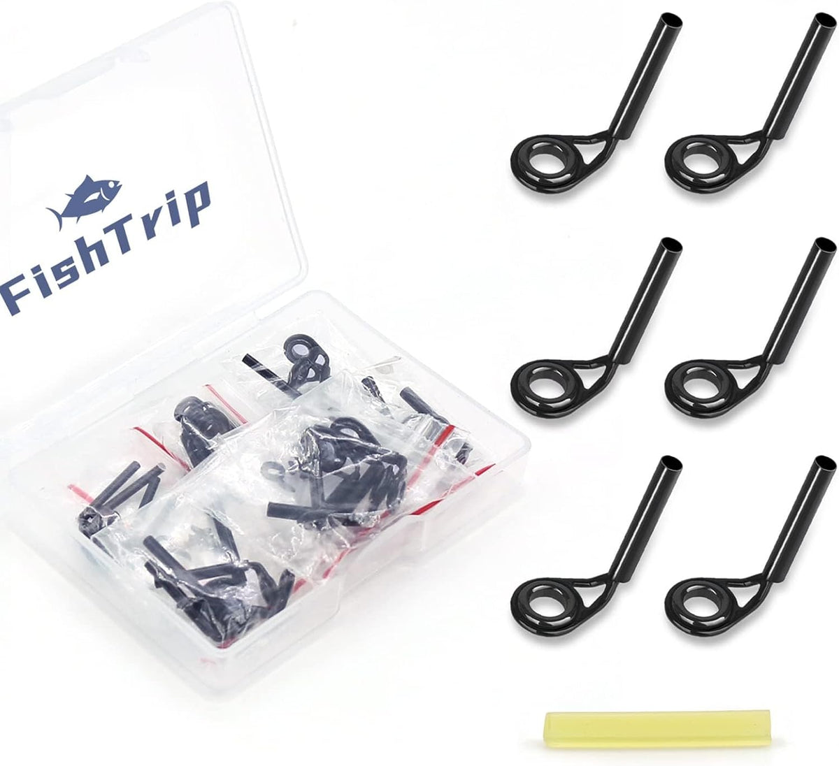 FishTrip 30pcs Micro Rod Tips Repair Kit for Baitcasting Rods