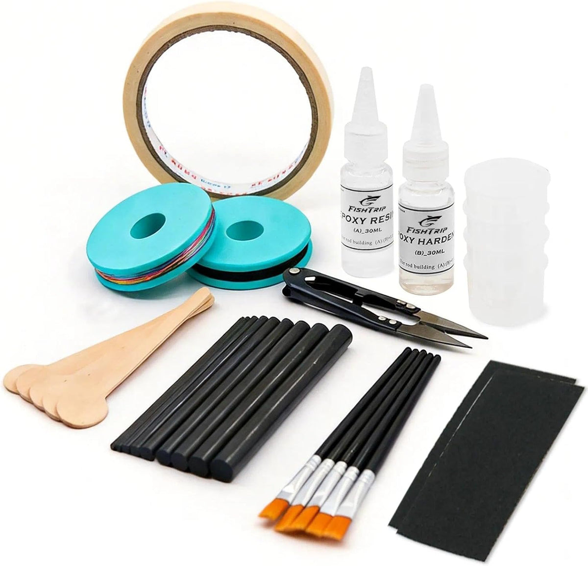 FishTrip 35Pcs Fishing Rod Tip Repair Kit Complete for Rod Repair