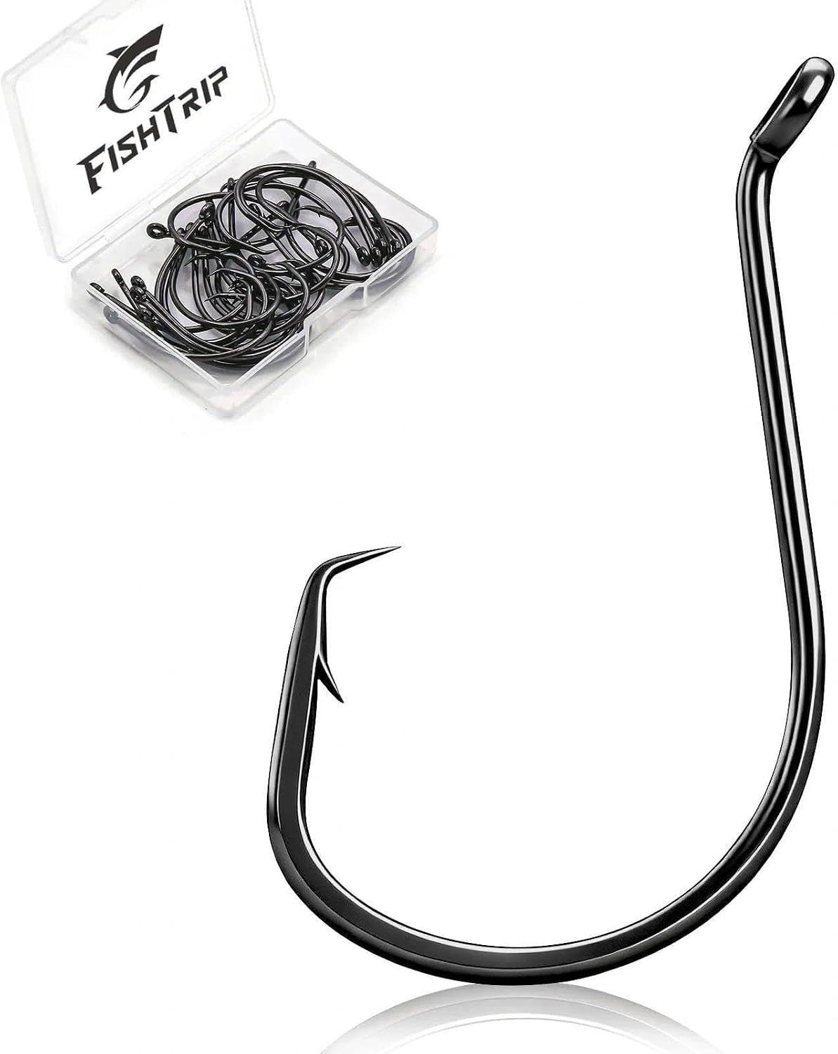 FishTrip 50/100Pcs Octopus Circle Hooks, Fish Hooks for Saltwater