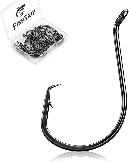 FishTrip 50/100Pcs Octopus Circle Hooks, Fish Hooks for Saltwater
