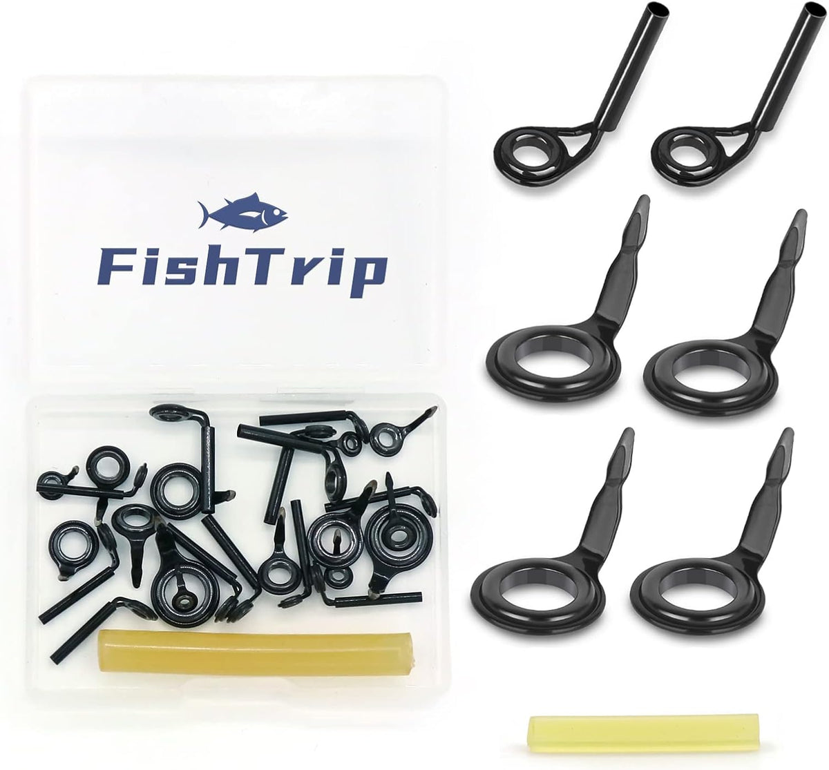 FishTrip Micro Fishing Rod Guides, Ceramic Ring Repair Kit for Rods