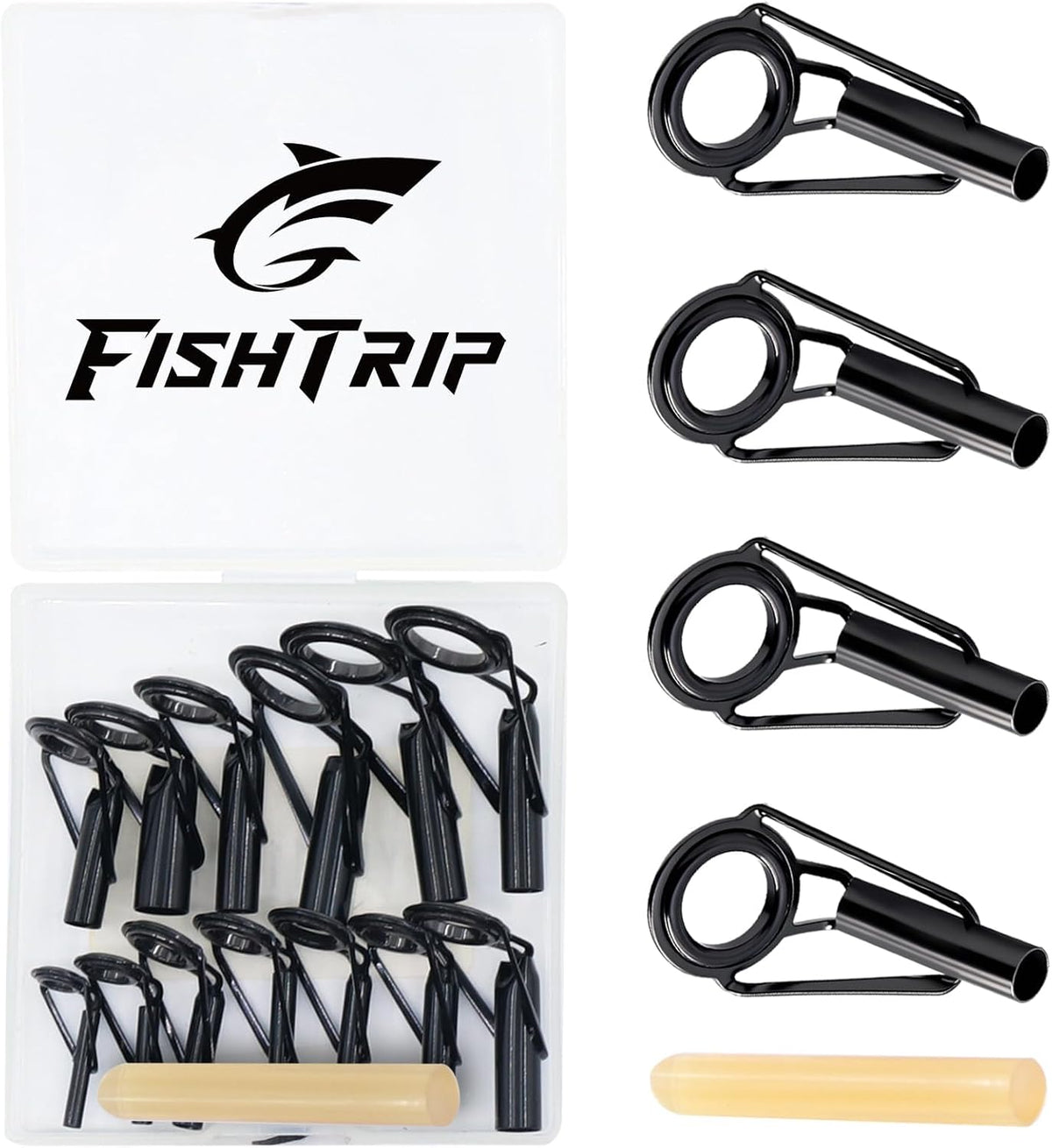 FishTrip Rod Tip Repair Kit Stainless Steel Ceramic Guides Replacement