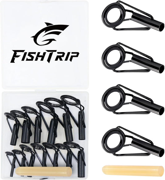 FishTrip Rod Tip Repair Kit Stainless Steel Ceramic Guides Replacement