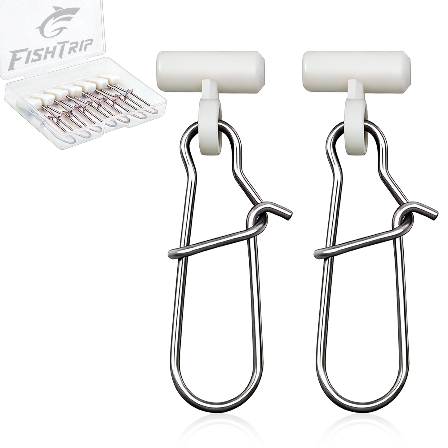 FishTrip 25/50/100pcs Sinker Slides for Fishing Rigs Duo Lock Snaps for Fishing Line Saltwater Connector Accessories